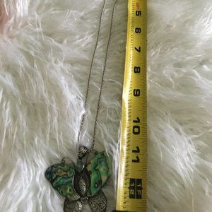 Large Abalone and Sterling Silver Butterfly--$10 Firm
